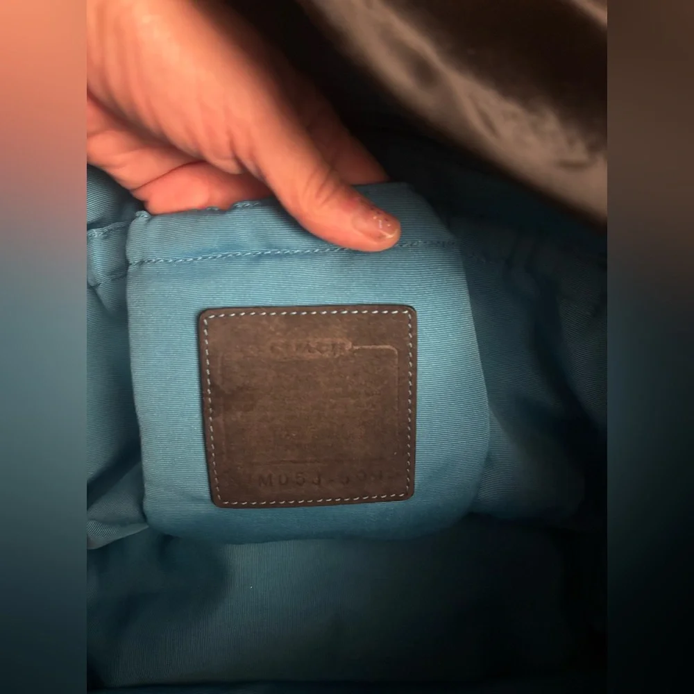 Coach Black Nylon & Brown Suede Baby Bag with Cream Strap🥰